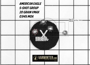 0.945 MOA - 5-Shot Group with the American Eagle Ammo