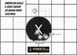 1.031 MOA - 5-Shot Group with the American Eagle Ammo