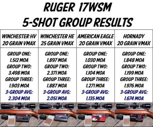 Ruger 77/17 - 17WSM - Initial 100 Yard Groups