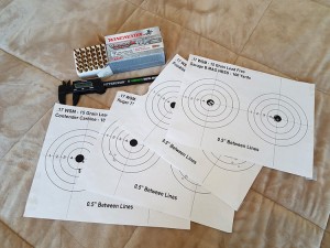 Some of the targets used during accuracy testing.