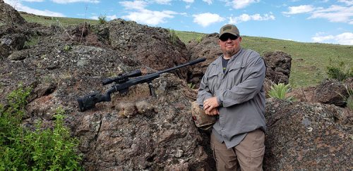 The Author with his Custom 6mm Creedmoor Rifle and his Rockchuck Double