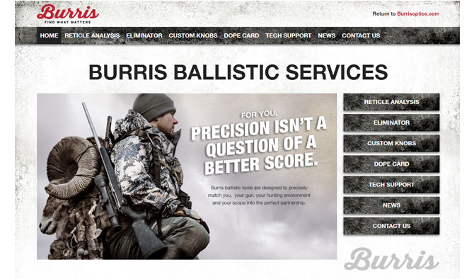 Burris Launches New Online Ballistic Services