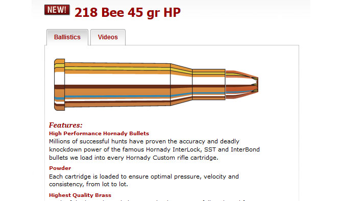 Hornady Adds the 218 BEE to Their New Products for 2017
